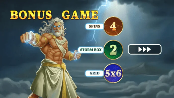 Pots of Power: Zeus - Lightning Frames ile genişletilmiş 5×6 Hold & Win ızgarası