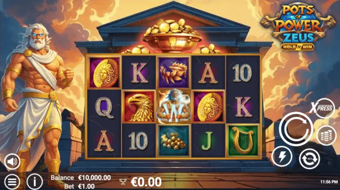 Pots of Power: Zeus - makaralı ana ekran